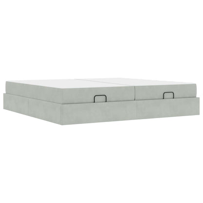 Struttura letto con materasso 2 pcs Grigio chiaro Velluto
