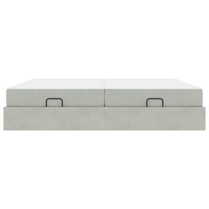 Struttura letto con materasso 2 pcs Grigio chiaro Velluto
