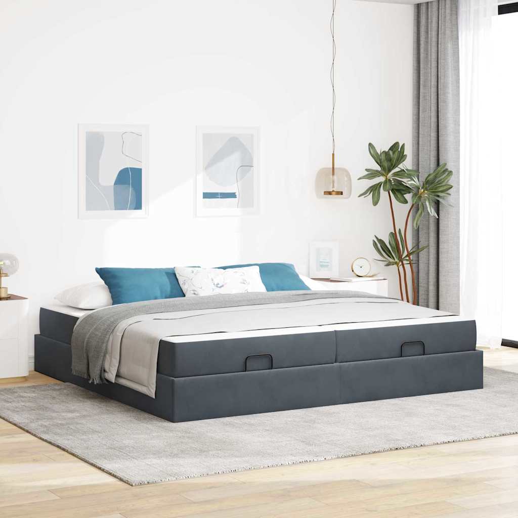 Struttura letto con materasso 2 pcs Grigio Sfumato Velluto