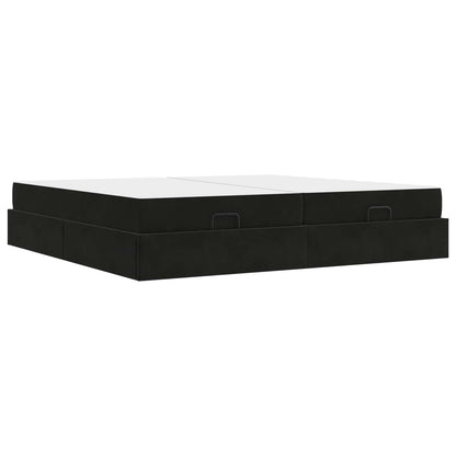 Struttura letto con materasso con materasso 2 pcs Nero Velluto