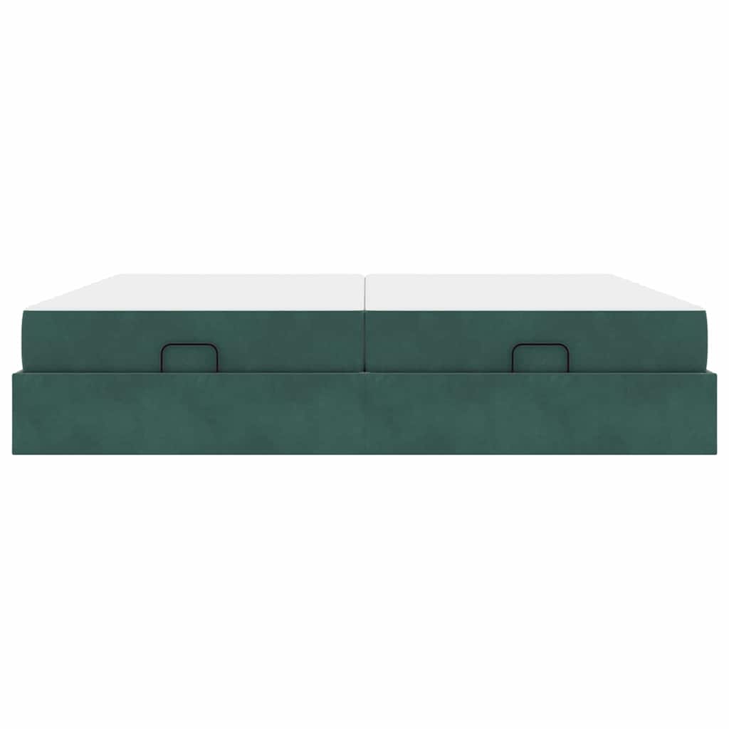 Struttura letto con materasso con materasso 2 pcs Verde Velluto