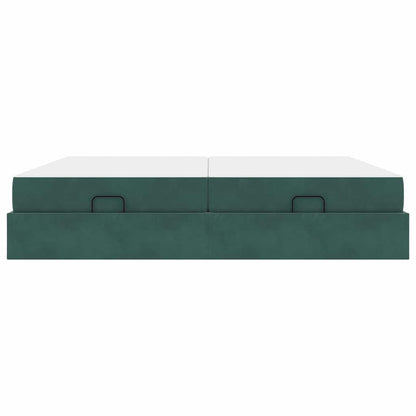 Struttura letto con materasso con materasso 2 pcs Verde Velluto