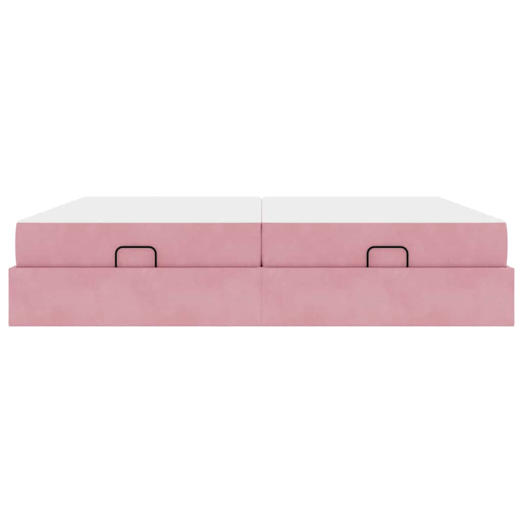 Struttura letto con materasso con materasso 2 pcs Rosa Velluto