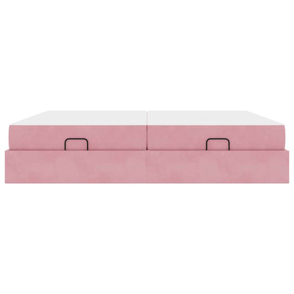 Struttura letto con materasso con materasso 2 pcs Rosa Velluto