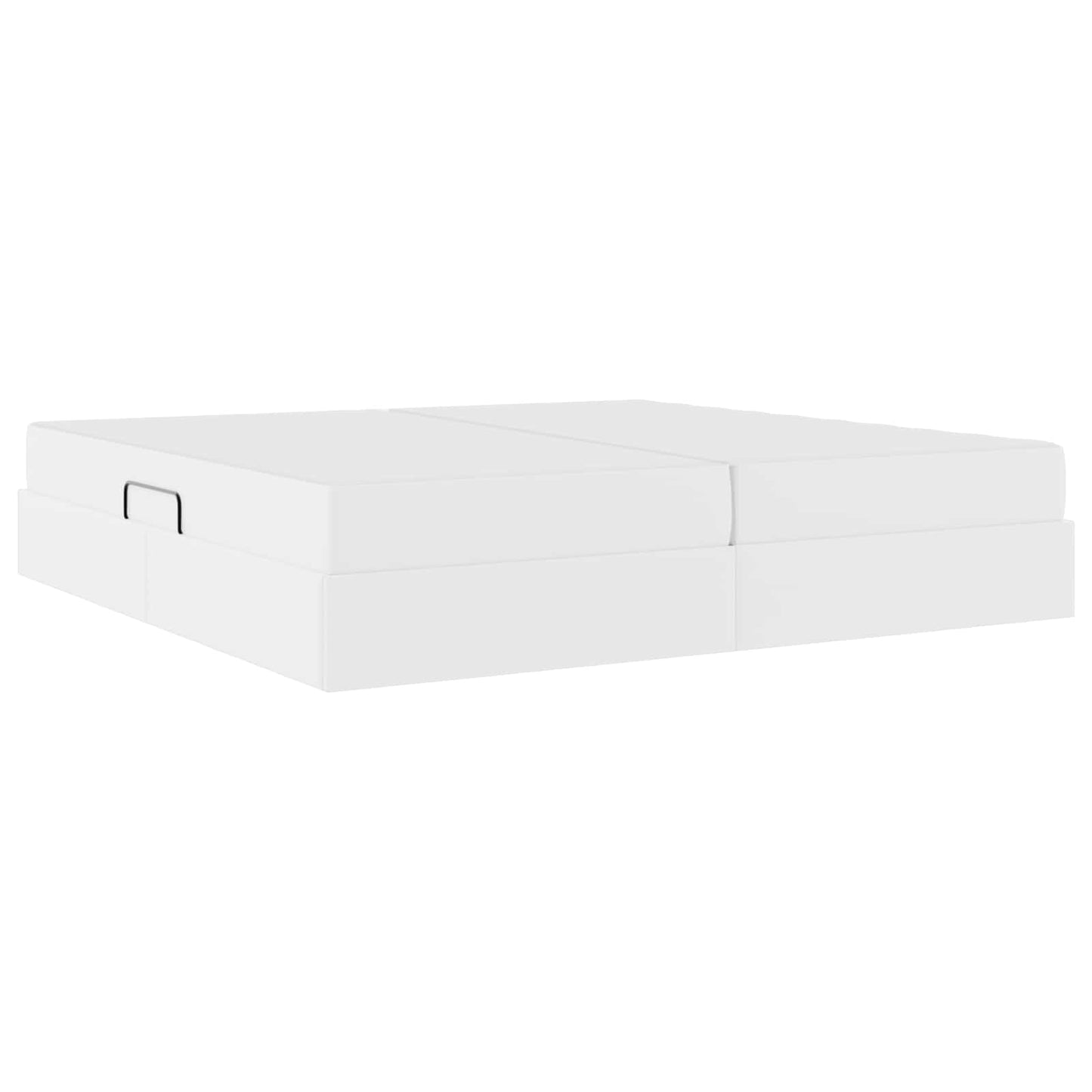 Letto con contenitore e materasso 2 pcs Bianco Pelle