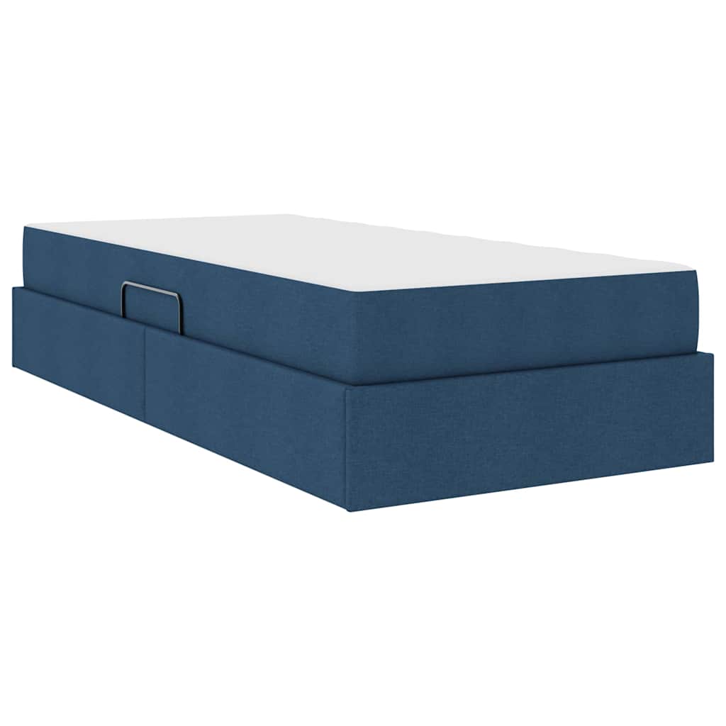Letto con contenitore e materasso Blu 90 x 190 cm Poliestere