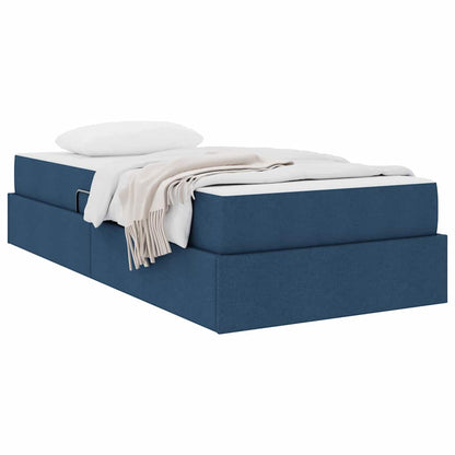 Letto con contenitore e materasso Blu 90 x 190 cm Poliestere