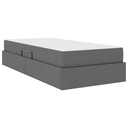 Letto con contenitore e materasso Grigio scuro 90 x 200 cm
