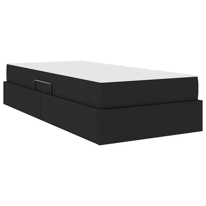 Letto con contenitore e materasso Nero 90 x 200 cm Poliestere