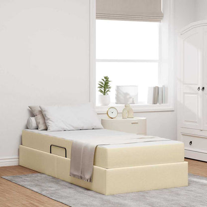 Letto con contenitore e materasso Crema 90 x 200 cm Poliestere