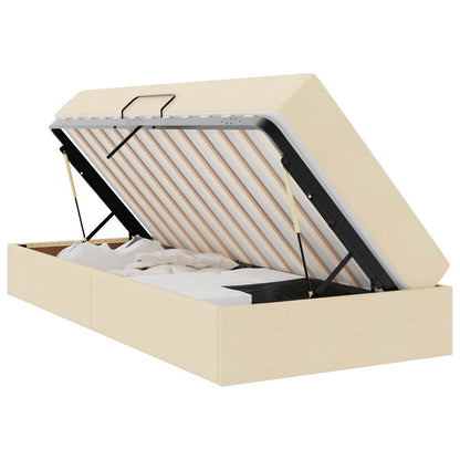 Letto con contenitore e materasso Crema 90 x 200 cm Poliestere
