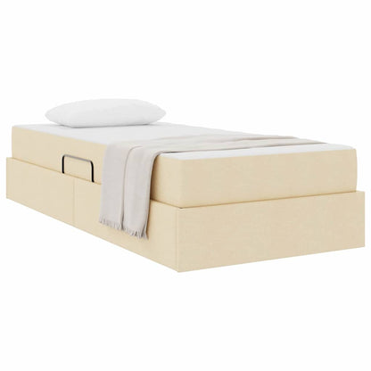 Letto con contenitore e materasso Crema 90 x 200 cm Poliestere