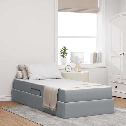 Letto con contenitore e materasso Grigio chiaro 100 x 200 cm