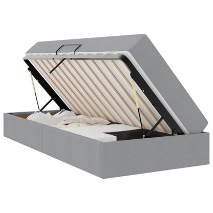 Letto con contenitore e materasso Grigio chiaro 100 x 200 cm