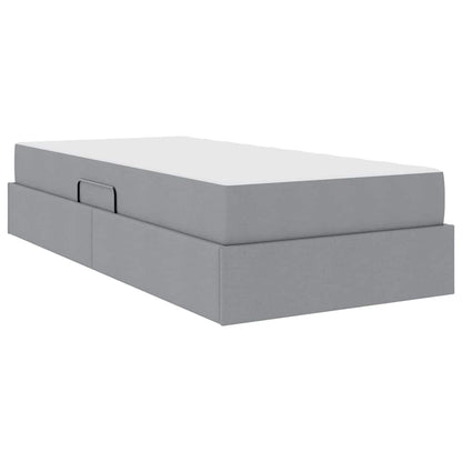 Letto con contenitore e materasso Grigio chiaro 100 x 200 cm