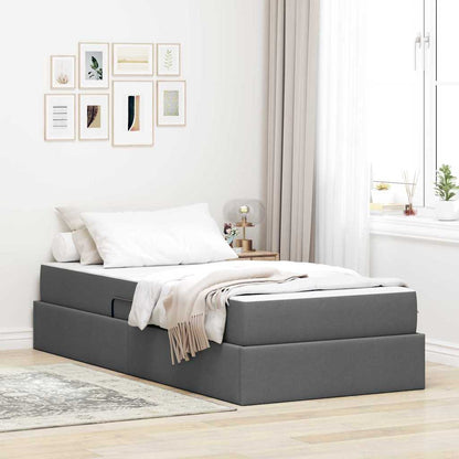 Letto con contenitore e materasso Grigio scuro 100 x 200 cm