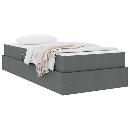 Letto con contenitore e materasso Grigio scuro 100 x 200 cm