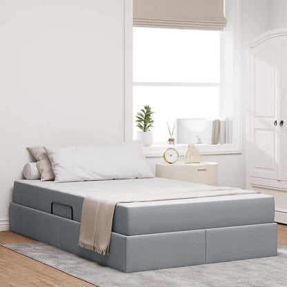 Letto con contenitore e materasso Grigio chiaro 120 x 190 cm