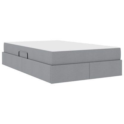 Letto con contenitore e materasso Grigio chiaro 120 x 190 cm