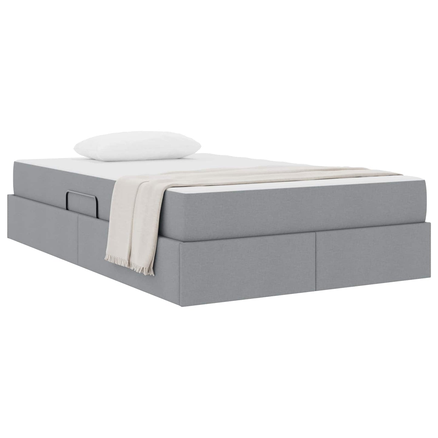 Letto con contenitore e materasso Grigio chiaro 120 x 190 cm