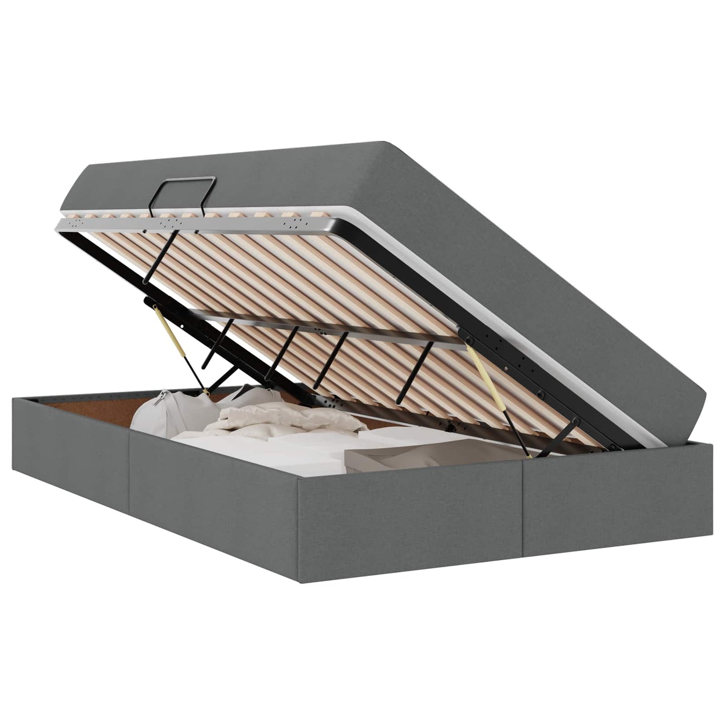Letto con contenitore e materasso Grigio scuro 120 x 190 cm