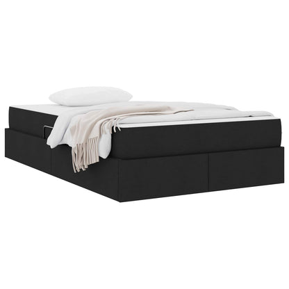 Letto con contenitore e materasso Nero 120 x 190 cm Poliestere