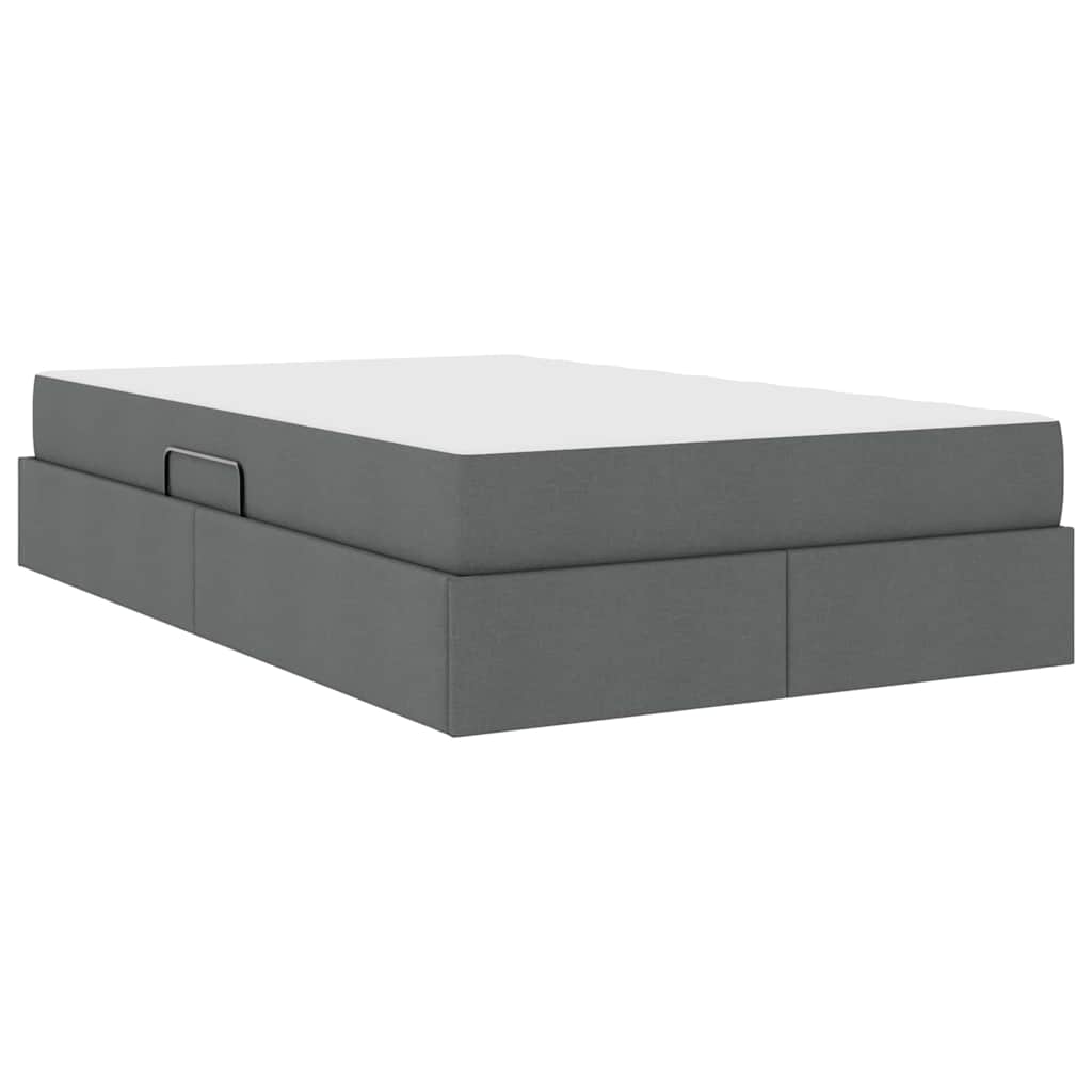 Letto con contenitore e materasso Grigio scuro 120 x 200 cm