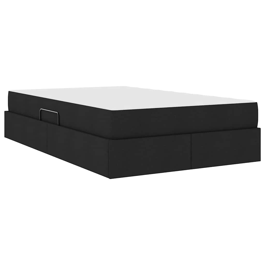Letto con contenitore e materasso Nero 120 x 200 cm Poliestere