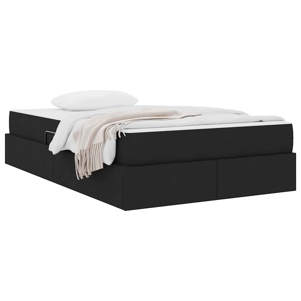 Letto con contenitore e materasso Nero 120 x 200 cm Poliestere
