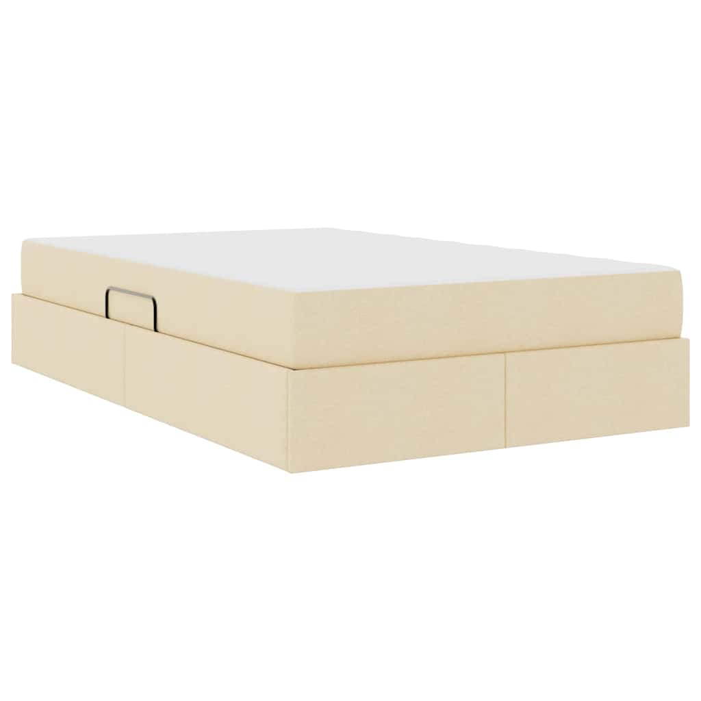 Letto con contenitore e materasso Crema 120 x 200 cm Poliestere