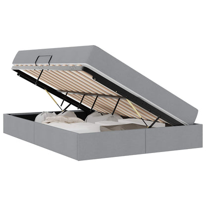 Letto con contenitore e materasso Grigio chiaro 140 x 190 cm