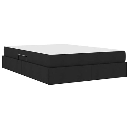 Letto con contenitore e materasso Nero 140 x 190 cm Poliestere