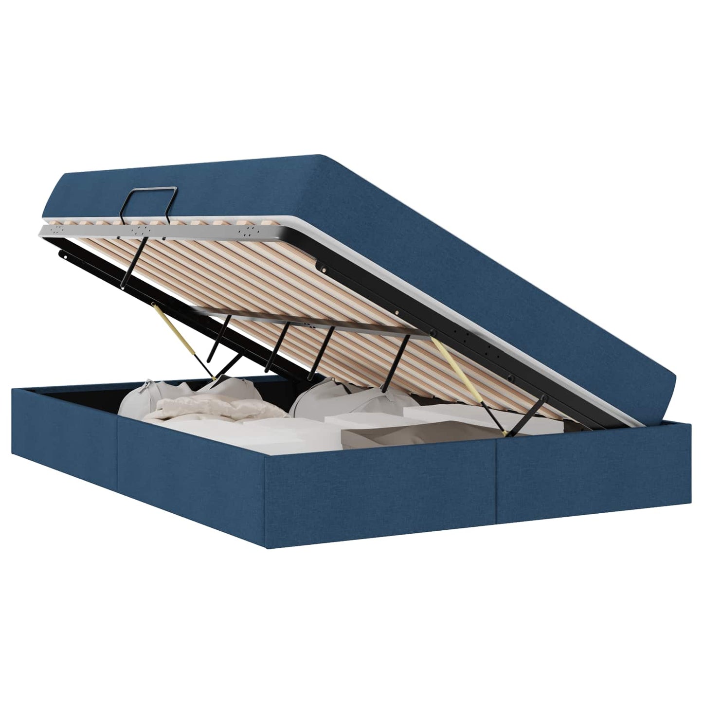 Letto con contenitore e materasso Blu 140 x 190 cm Poliestere