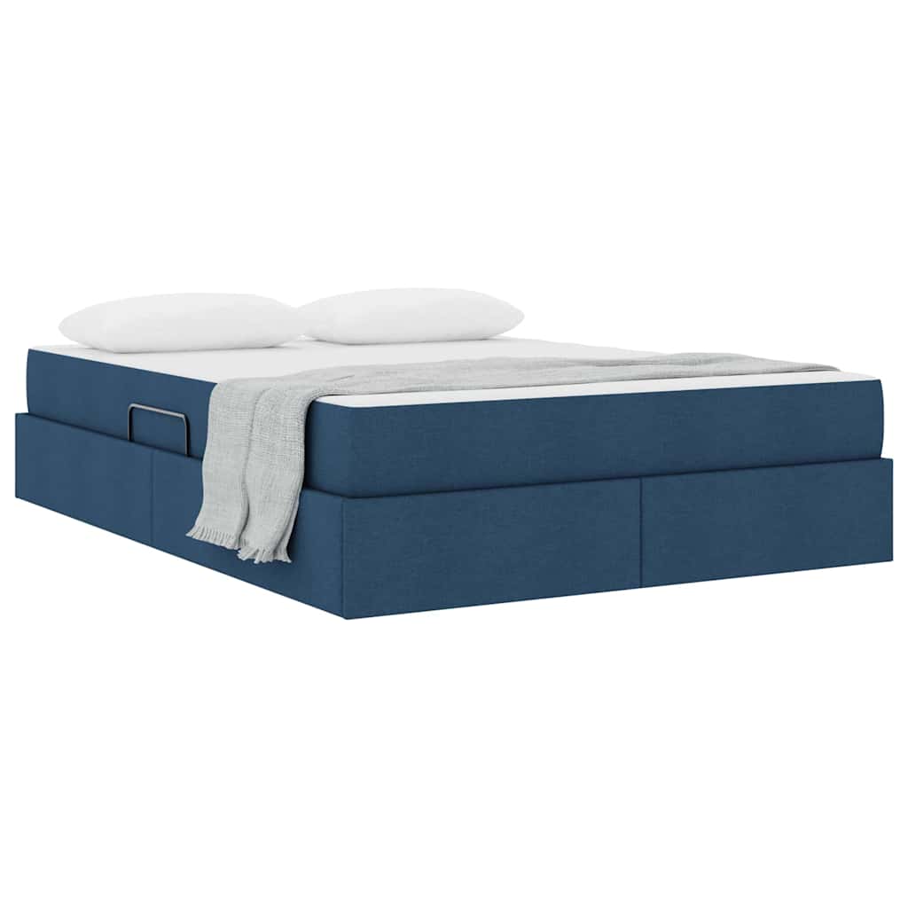 Letto con contenitore e materasso Blu 140 x 190 cm Poliestere