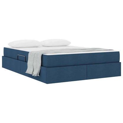 Letto con contenitore e materasso Blu 140 x 190 cm Poliestere
