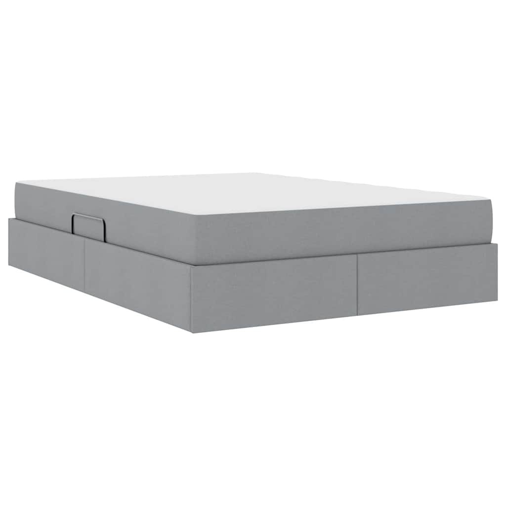 Letto con contenitore e materasso Grigio chiaro 140 x 200 cm