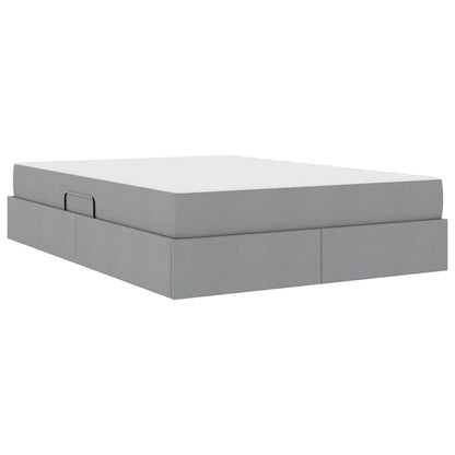 Letto con contenitore e materasso Grigio chiaro 140 x 200 cm