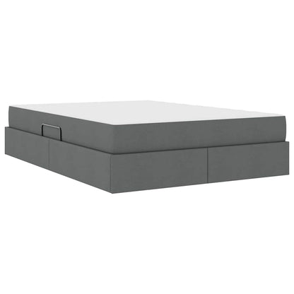 Letto con contenitore e materasso Grigio scuro 140 x 200 cm