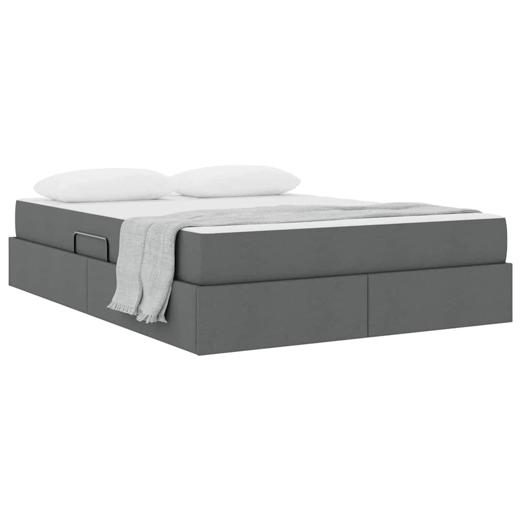 Letto con contenitore e materasso Grigio scuro 140 x 200 cm