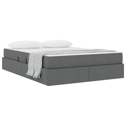 Letto con contenitore e materasso Grigio scuro 140 x 200 cm