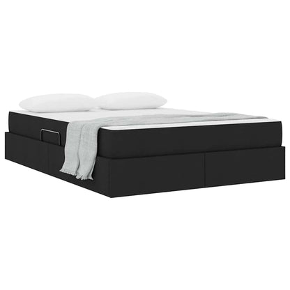 Letto con contenitore e materasso Nero 140 x 200 cm Poliestere