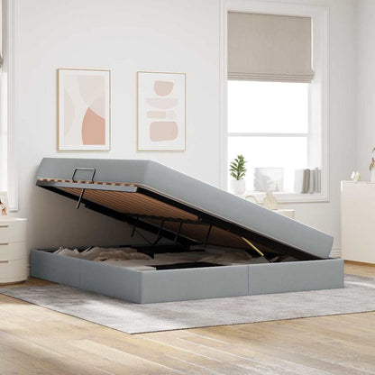 Letto con contenitore e materasso Grigio chiaro 160 x 200 cm