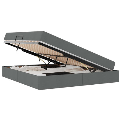 Letto con contenitore e materasso Grigio scuro 160 x 200 cm