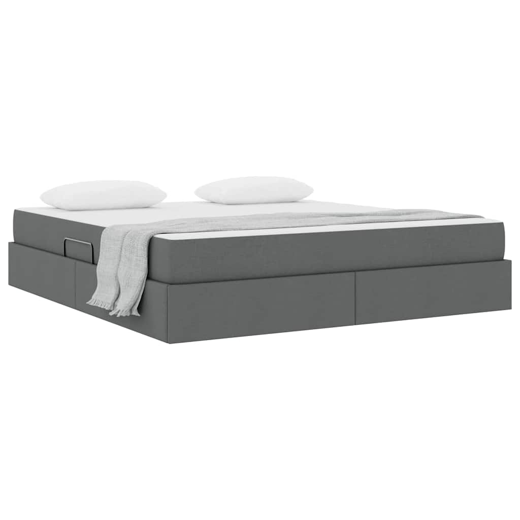Letto con contenitore e materasso Grigio scuro 160 x 200 cm