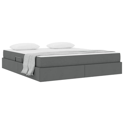 Letto con contenitore e materasso Grigio scuro 160 x 200 cm