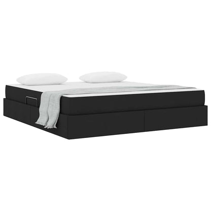 Letto con contenitore e materasso Nero 160 x 200 cm Poliestere