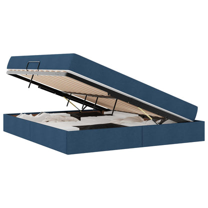 Letto con contenitore e materasso Blu 160 x 200 cm Poliestere