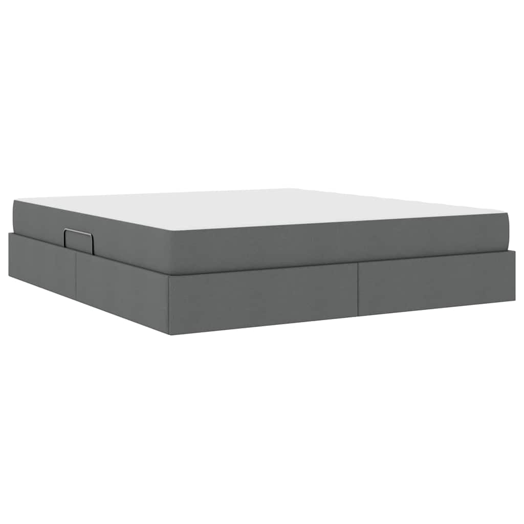 Letto con contenitore e materasso Grigio scuro 180 x 200 cm