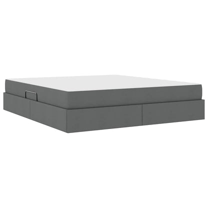 Letto con contenitore e materasso Grigio scuro 180 x 200 cm
