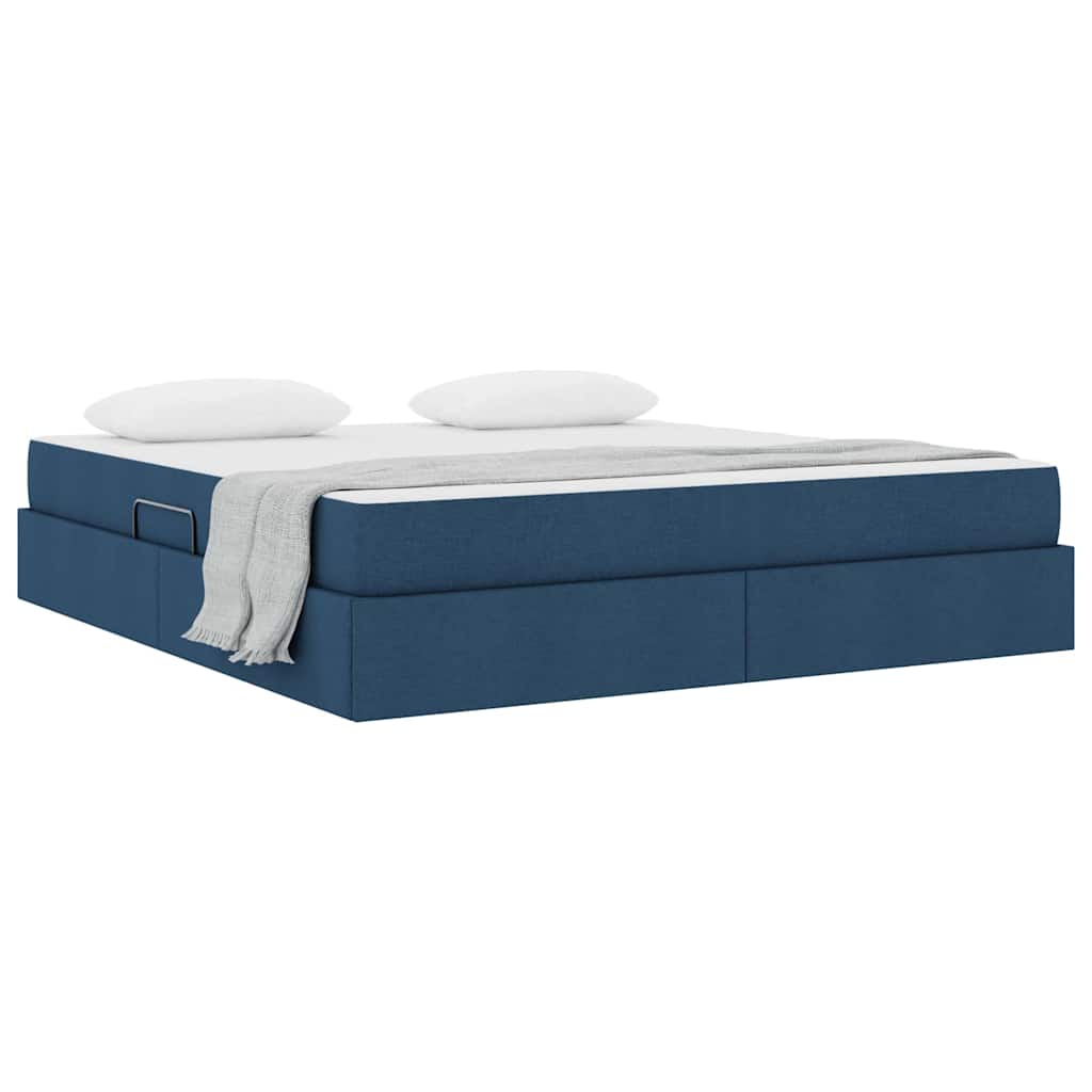 Letto con contenitore e materasso Blu 180 x 200 cm Poliestere